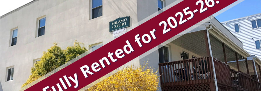 a red and white sign that says fully rented for 205 - 205